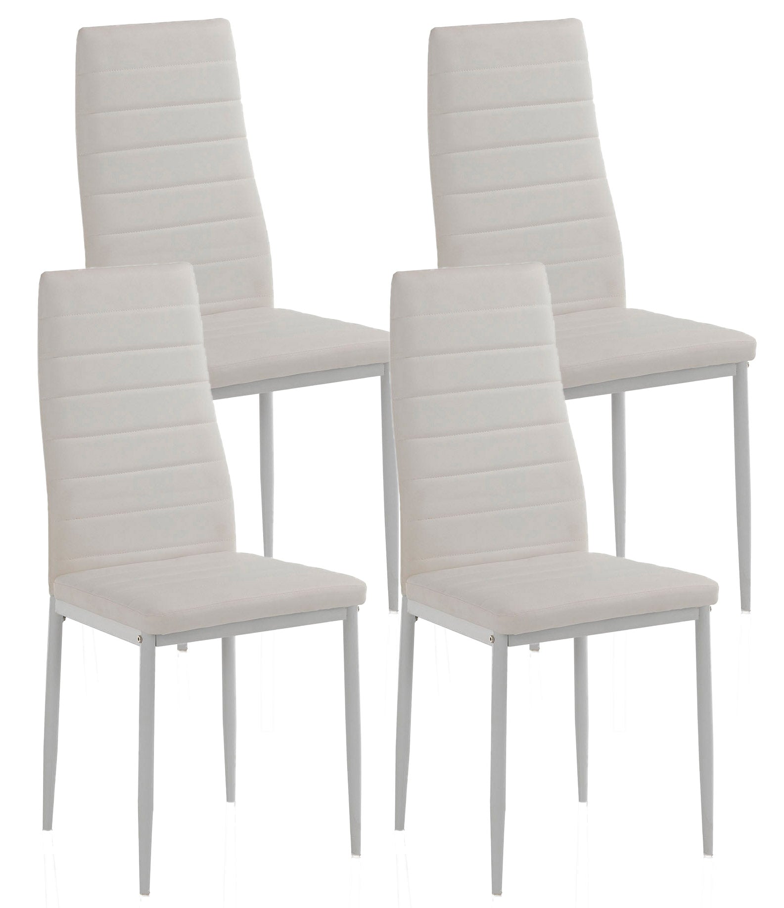 Set 4 Sedie Imbottite 41x50x91 cm in Similpelle Bianco – acquista su  Giordano Shop