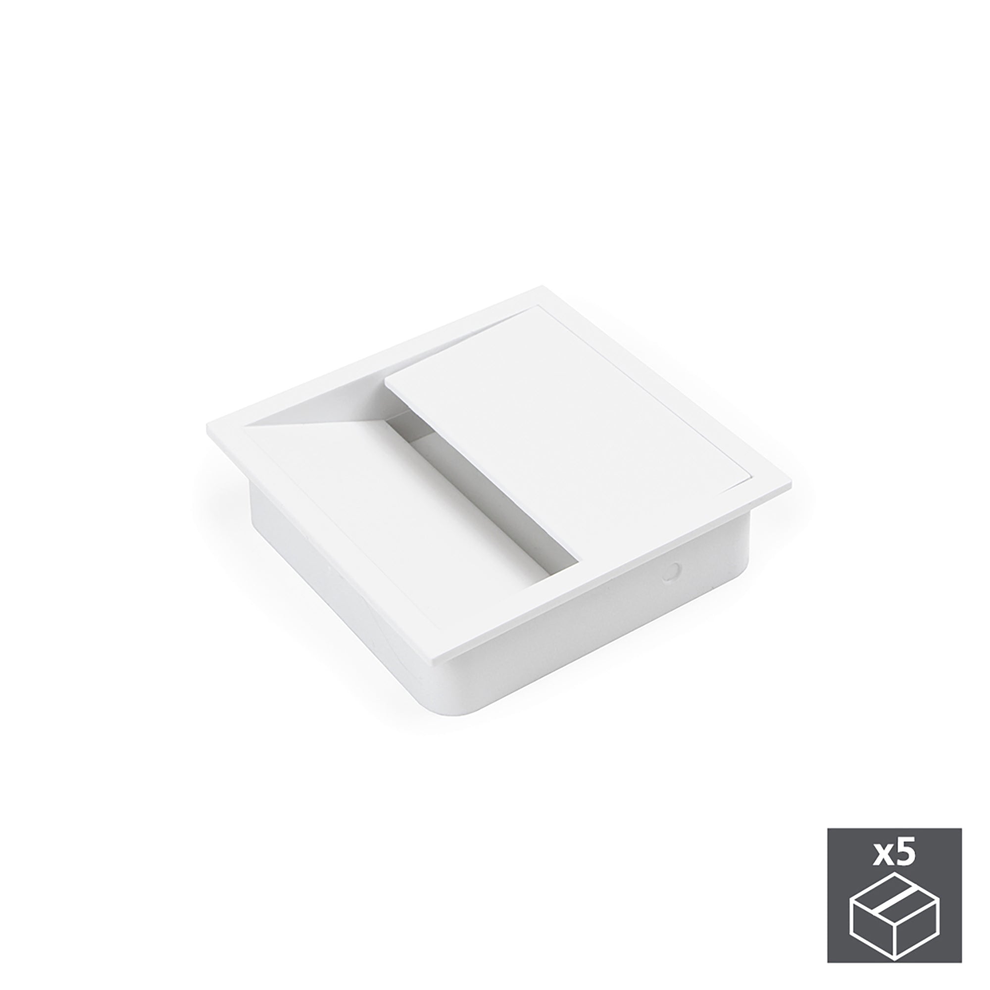Passacavi da Tavolo Quadrato 85 x 85 mm da Incasso Plastica Bianco 5 Pezzi  Emuca – acquista su Giordano Shop
