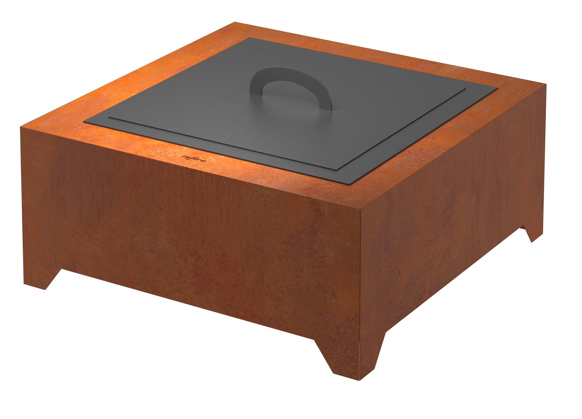 Braciere a Legna da Giardino 70x70x30 cm in Acciaio Rivestimento Corten 700  Square Ruggine – acquista su Giordano Shop