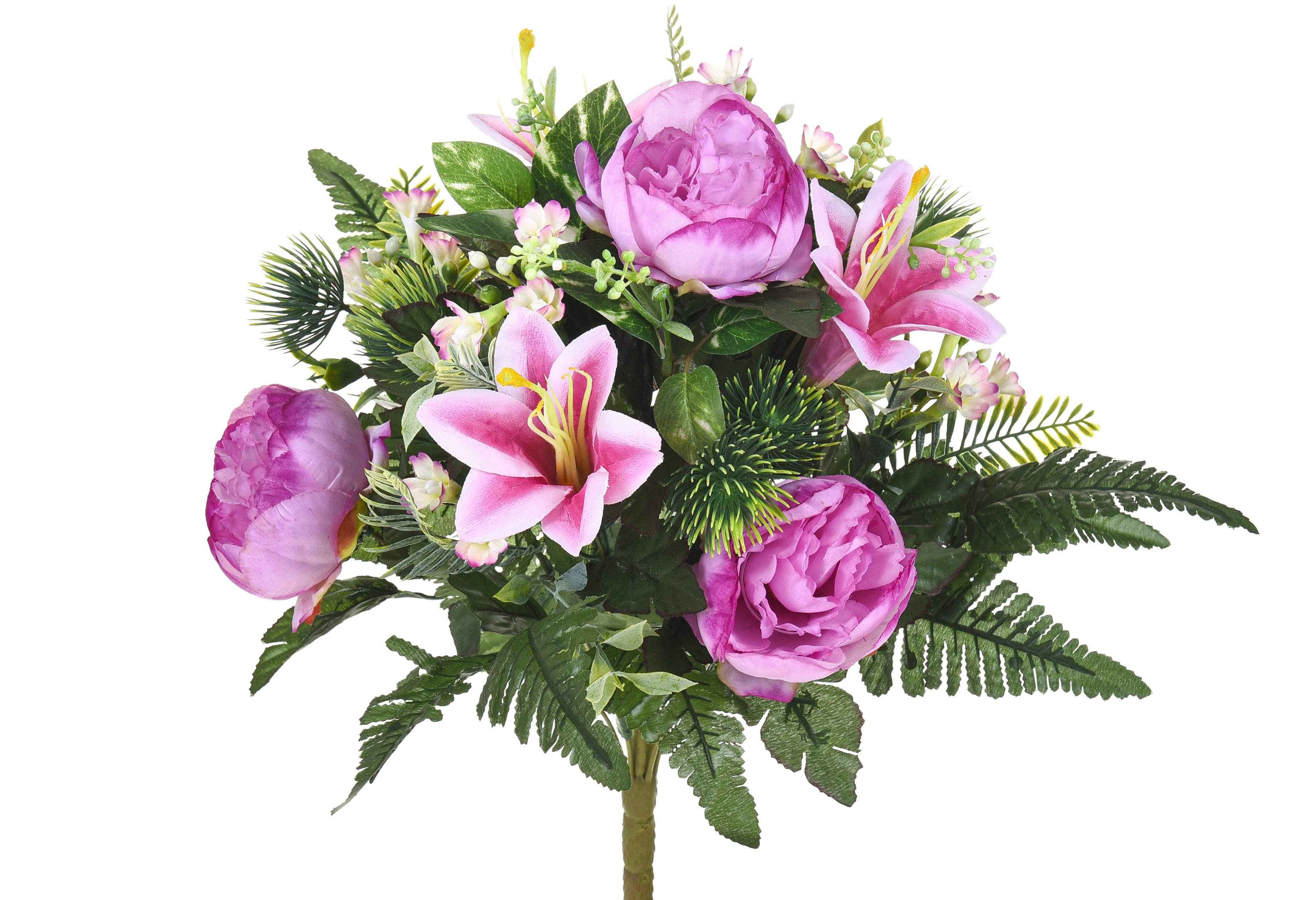 Set 2 Bouquet Artificiale con Peonie Altezza 51 cm – acquista su Giordano  Shop