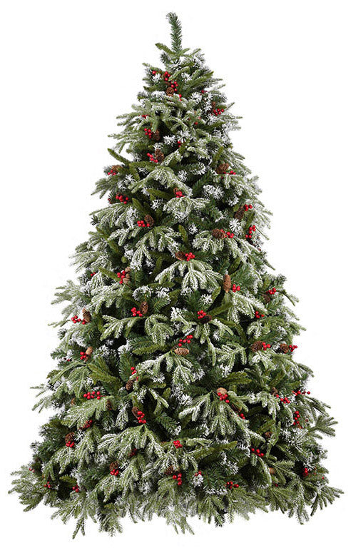 Albero di Natale Artificiale Innevato 210 cm 62 Rami con Pigne e Bacche  Pino delle Murge Verde – acquista su Giordano Shop
