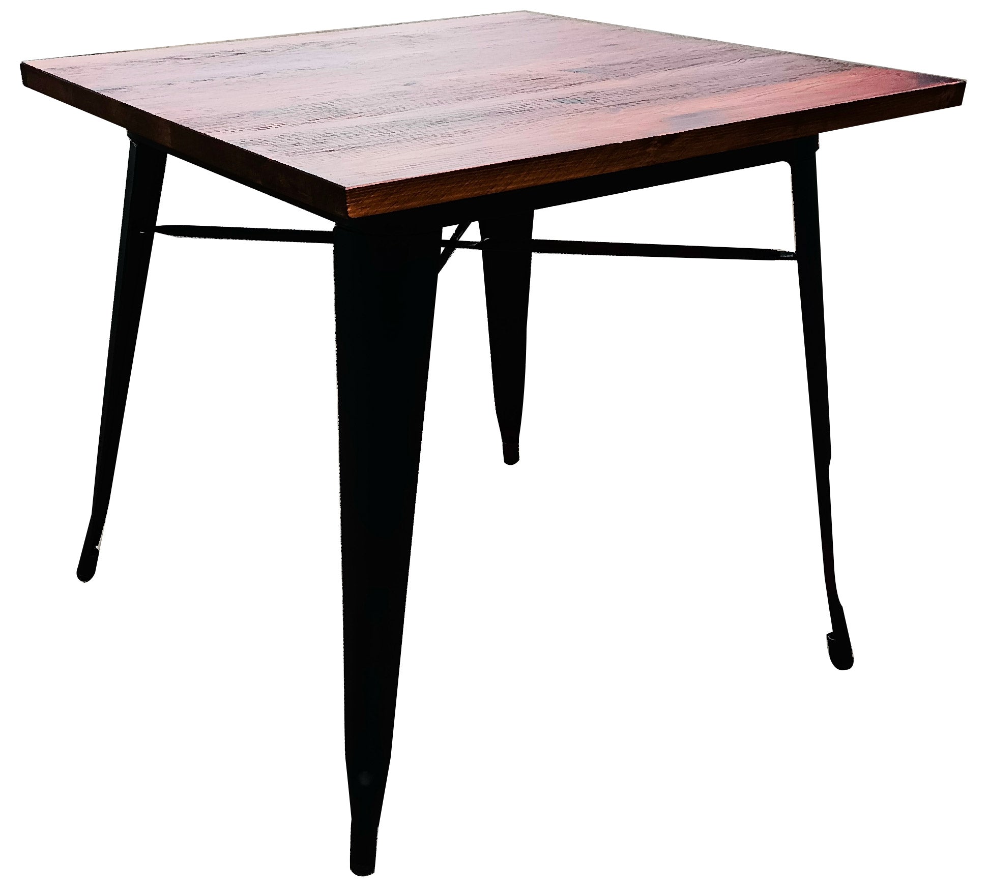 Tavolo da Giardino 80x80x75 cm in Metallo Top in Legno Industrial Nero –  acquista su Giordano Shop