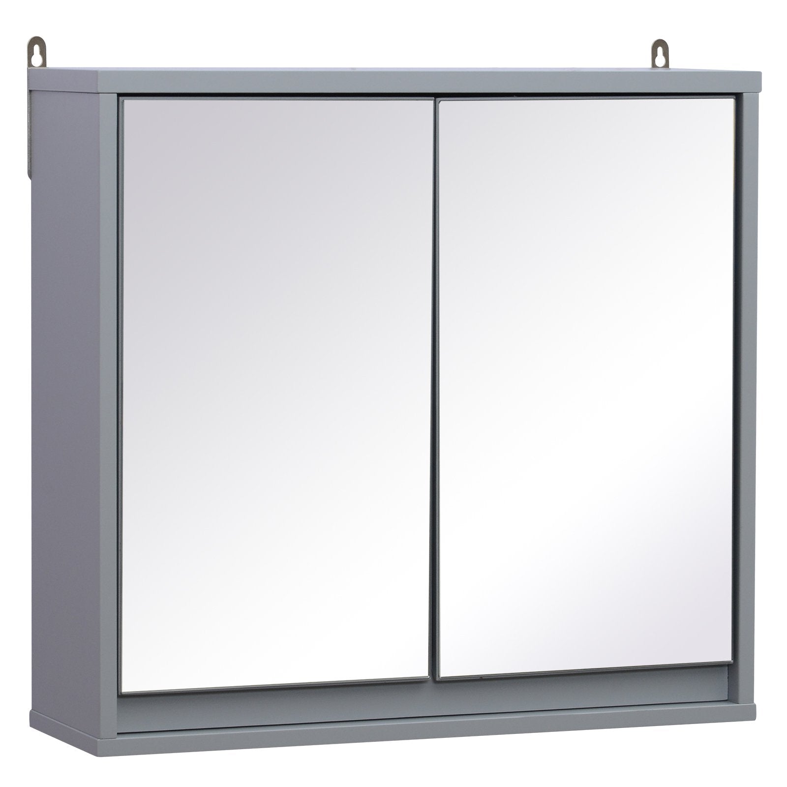 Specchio Armadietto da Bagno Pensile Doppia Porta con Ripiano Regolabile  Grigio 48x14.5x45 cm – acquista su Giordano Shop