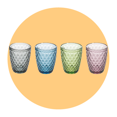12 Tazzine Bicchieri Accartocciati da Caffè in Vetro Design Colorato -  Sarabi