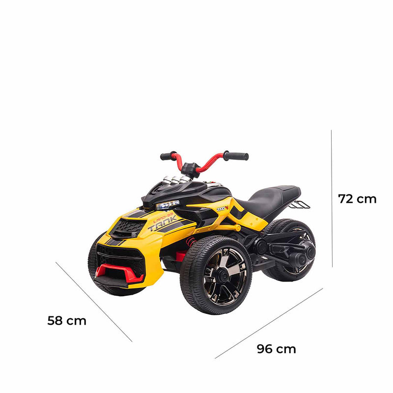 Mini Quad Elettrico per Bambini 3 Ruote 12V 7Ah Giallo -5