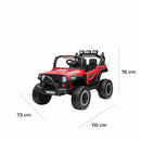 Macchina Elettrica per Bambini 12V Fuoristrada Offroad Mountain Rosso -5