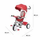 Triciclo Passeggino per Bambini 86x50x98 cm con Parasole Colibrino Denim Rosso-2