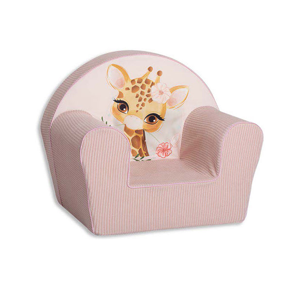 Poltroncina per Bambini 42x31x50 cm in Velluto e Cotone Giraffa Rosa prezzo