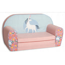 Divano Sofà per Bambini 80x31x50 cm in Cotone Unicorno Rosa -1