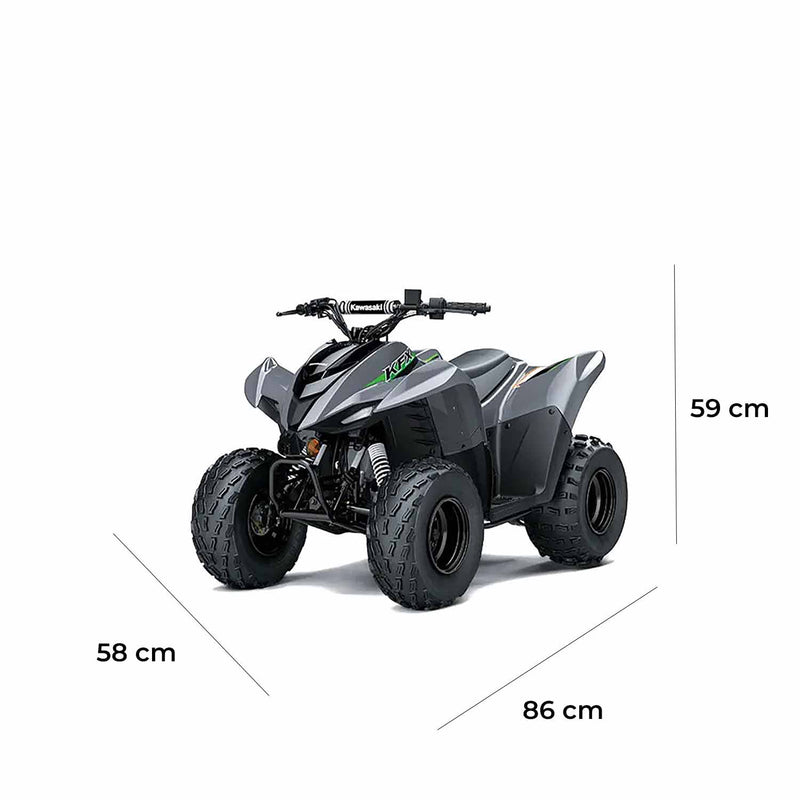 Quad Elettrico per Bambini 6V con Licenza Kawasaki KFX Grigio -4