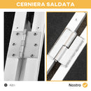 Rampa per Sedia a Rotelle Pieghevole con Guide Laterali 61x72 cm in Lega di Alluminio Argento e Nero-6