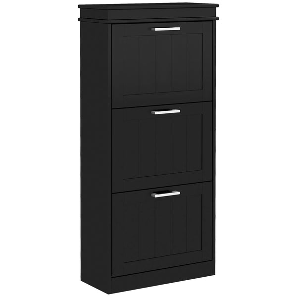 Scarpiera 3 Cassetti Ribaltabili e Regolabili 15 Paia di Scarpe 54x24x117,5 cm Nero prezzo