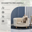 Cuccia Divano per Cani e Gatti 65x64x37cm Cuscino Rimovibile Crema -7