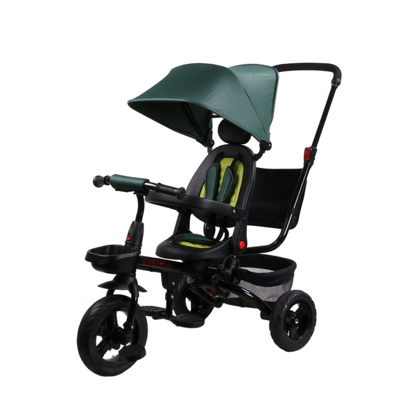 acquista Triciclo My Way Passeggino  per Bambini 105,5x52x99 cm Pieghevole Seggiolino Girevole Verde