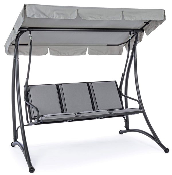 acquista Dondolo 3 Posti da Giardino 190x120x185 cm in Acciaio Antracite