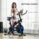 Cyclette con Monitor LCD e Sella Regolabile 118x50x105-115 cm Blu  -7