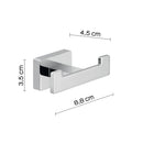 Set 2 Appendini Bagno 3,5x8,8x4,5 cm con Doppio Gancio Cromato Bonussi-3