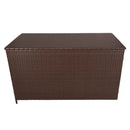 Baule da Esterno 138x70x80 cm in Rattan con Borsa Impermeabile Marrone -3