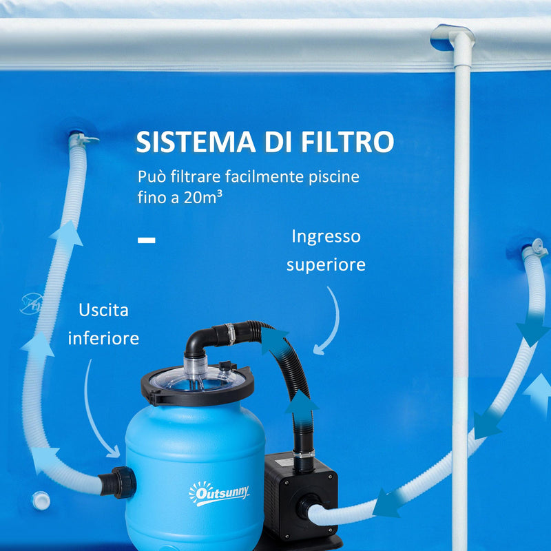 Pompa Filtrante per Piscina Fuoriterra 4000 lt/h Filtro a Sabbia Blu Seconda Scelta-7
