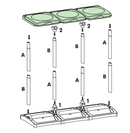 Pattumiera Differenziata 3 Posti 97x36x80 cm Portasacchi da 80-110 Litri    -6