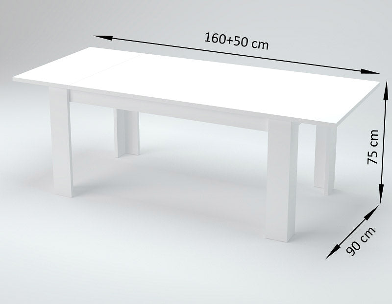 Tavolo Allungabile 160/210x90x75 cm Jesi Larice bianco-4