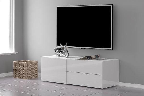 prezzo Mobile TV 1 Anta 2 Cassetti 110x40x35,2 cm Metis Bianco Lucido