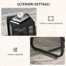 Set Tavolino e 2 Poltroncine con Cuscini da Giardino in Rattan PE Acciaio e Poliestere Nero-7