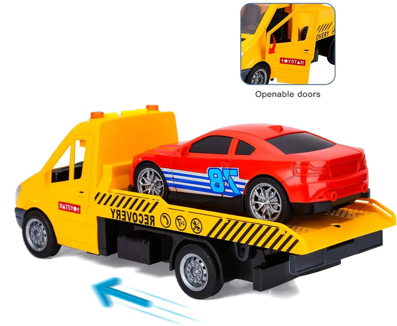 Camion Carro Attrezzi 18x30x33 cm con Movimento a Frizione Giallo-6