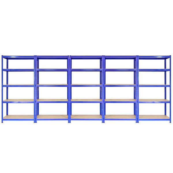 Set 5 Scaffali Senza Bulloni 90x45x180 cm con Connettori in Acciaio Blu online