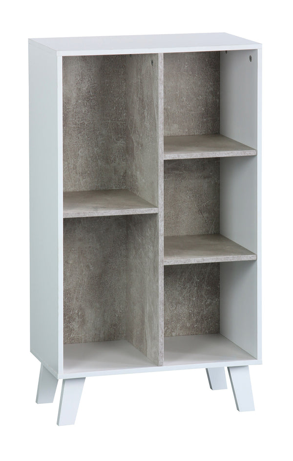 prezzo Libreria 5 Ripiani 50x30x90 cm in Pannello Truciolare Bianco/Cemento