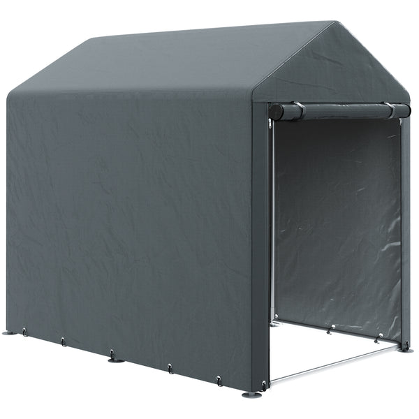 prezzo Capanno Box per Attrezzi da Giardino 120x179x165 cm Tenda in PE anti UV e Metallo Grigio scuro