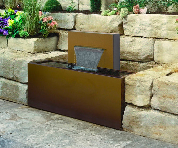 acquista Fontana a Cascata da Giardino 100x45xH90 cm in Metallo con Pompa Corten