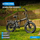 Fat-Bike Bicicletta Elettrica Pieghevole 36V a Pedalata Assistita 20” 250W SkyJet NitroPro Nera-7