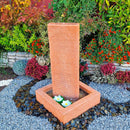 Cascata Artificiale da Giardino 60x60xH110 cm in Vetroresina con Pompa-1