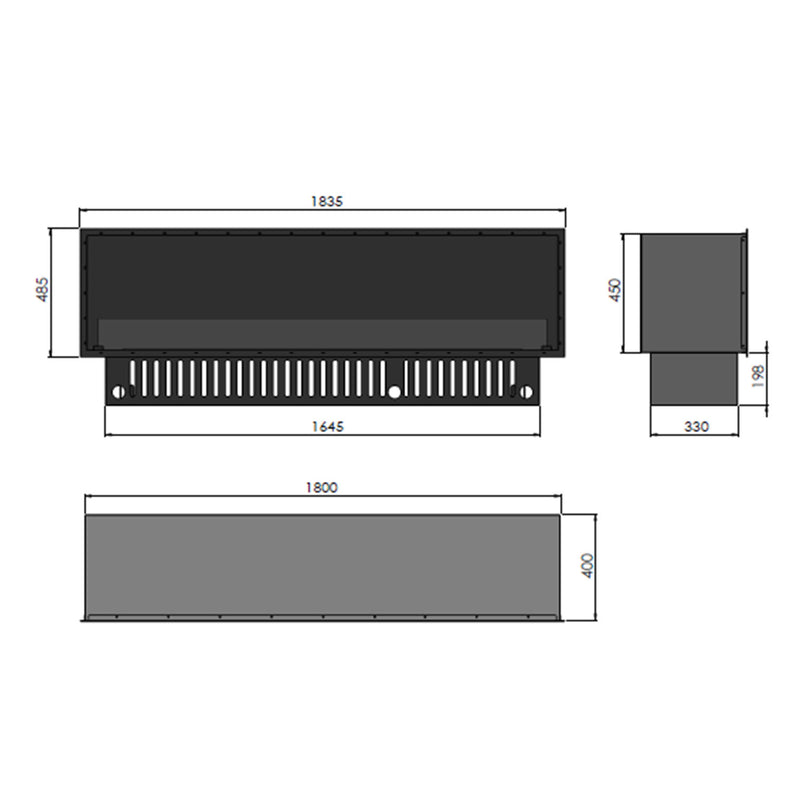 Camino a Vapore Elettrico da Incasso 180x45(64,8)x40 cm Invapo con LED RGB Nero -5