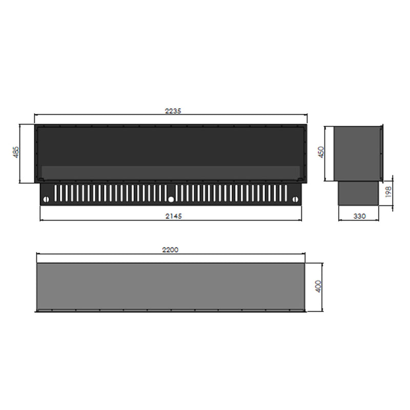 Camino a Vapore Elettrico da Incasso 220x45(64,8)x40 cm Invapo con LED RGB Nero -8