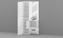 Mobile Ingresso 2 Armadietti e Specchio 90x35x191 cm Kompact Bianco Lucido  -4