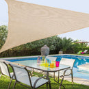 Vela Telo Parasole 3x3mt Tenda Triangolare Ombreggiante Giardino Tessuto Beige-2