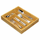 Portaposate Estensibile da Cassetto Cucina Porta Posate in Legno Bambù 33x29cm-3