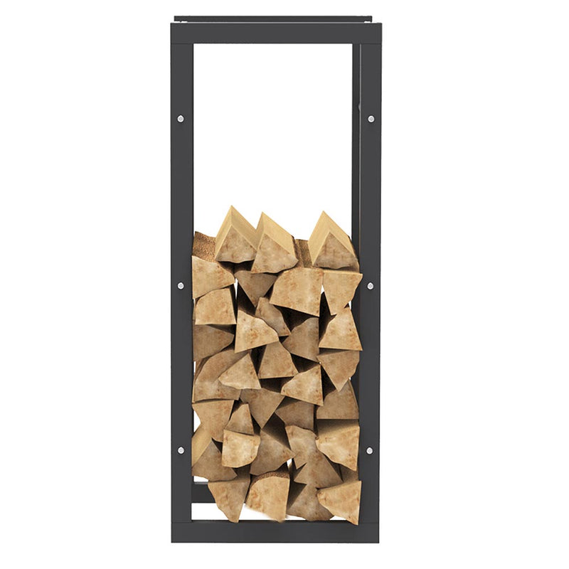 Portalegna Supporto Metallo Porta Legna Interno Legnaia Camino Stufa 100x40x25cm-3