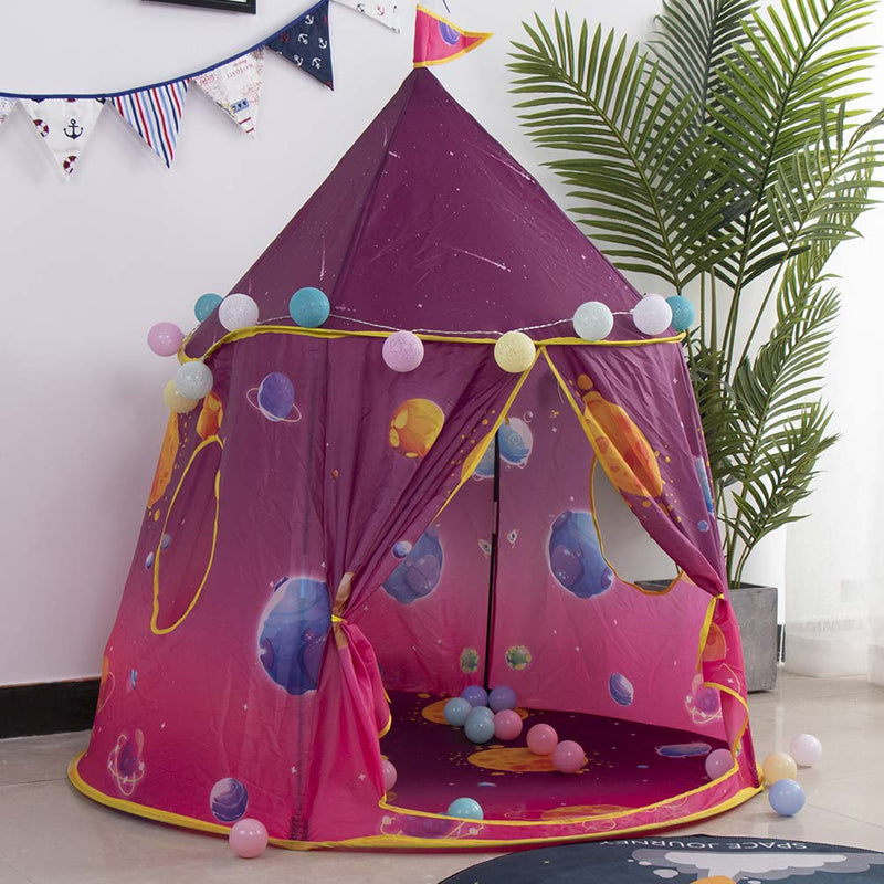 Tenda Casetta Gioco Bambini Capanna Castello Giocattolo in Tessuto 120x116 Rosa-2