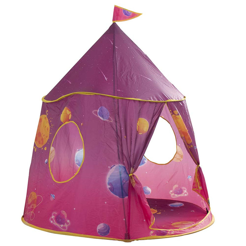 Tenda Casetta Gioco Bambini Capanna Castello Giocattolo in Tessuto 120x116 Rosa-3