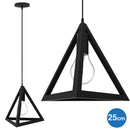 Lampadario Lampada Sospensione Piramide 25cm Design Moderno Paralume Nero-1