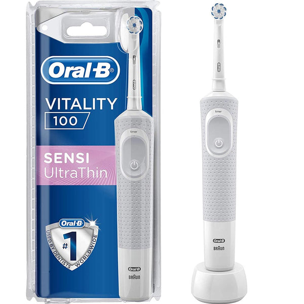 acquista Spazzolino Elettrico Denti Vitality 100 Sensi Ultrathin a Batteria Ricaricabile con Timer Oral-B