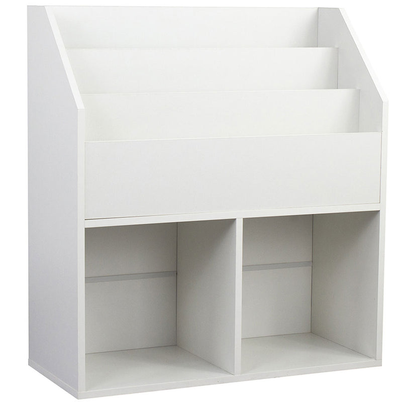 Libreria Cameretta Bambini Legno Scaffale 5 Ripiani Porta Giocattoli Libri Bianco-1