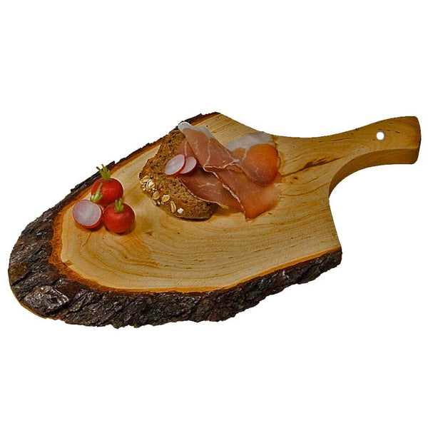 Tagliere Ovale In Legno Corteccia Con Manico 35x14cm Salumi Formaggi Affettati acquista