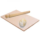 Asse Per Impastare Spianatoia In Legno Con Mattarello Pasta Pizza 50x30 cm-1