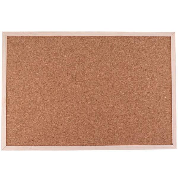 Bacheca in Sughero Rettangolare con Cornice in Legno da Parete 60x40x1.6 cm sconto