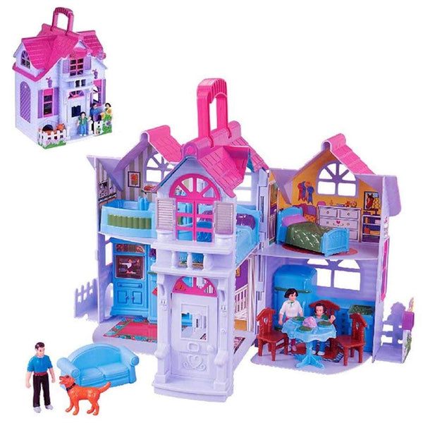 Casa delle Bambole Giocattolo Bambini Portatile 3 Personaggi e Accessori Gioco acquista