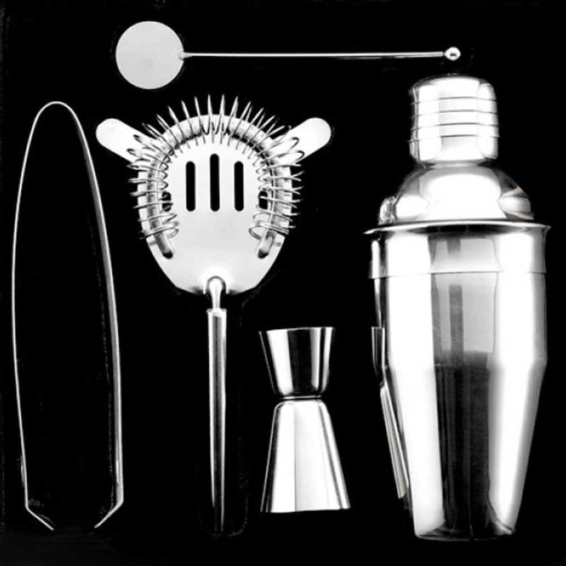 Set da Cocktail Con Shaker Pinza Ghiaccio Misurino Cucchiaio Strainer Barman-4